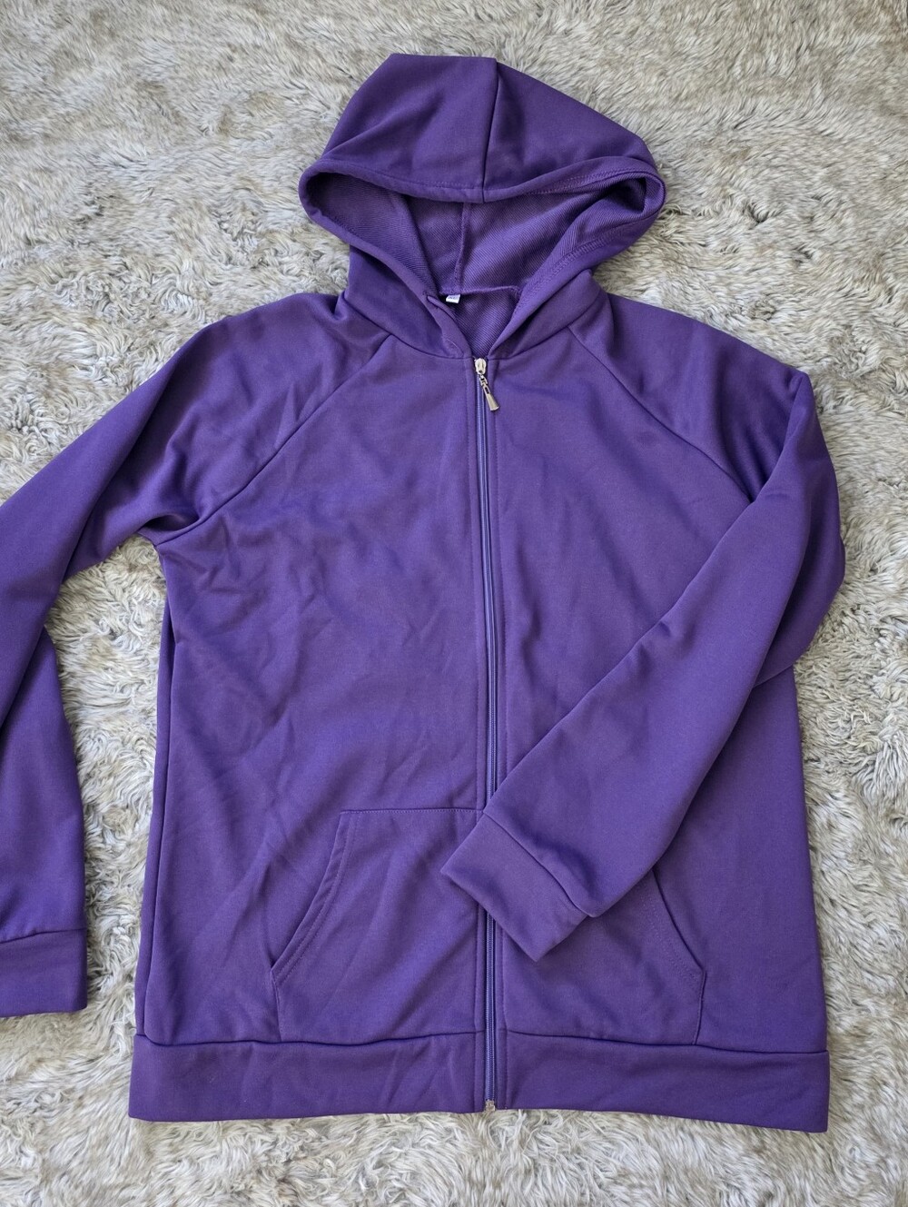 Unbranded Deep Purple Polyester Blend Hoodie with Drawstring Women's‎ Size XL